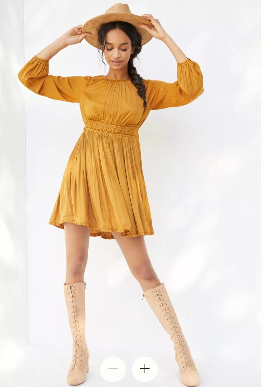 Maeve Saniya Mini Dress Mustard/Copper Size XS